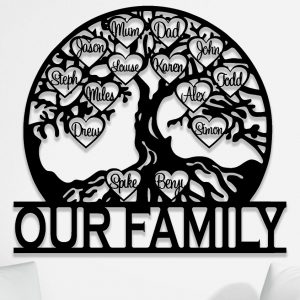 Customised Family Tree - Up to 21 Hearts - 80cm