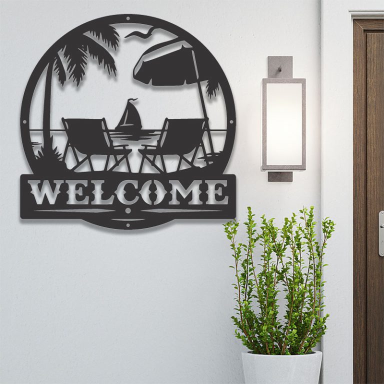 Beach Welcome Sign - Hot Cut