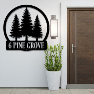 3 Pines Address Sign