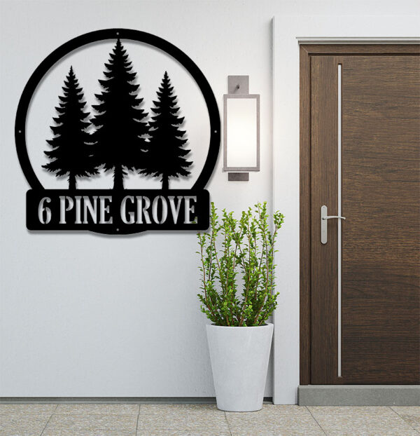 3 Pines Address Sign