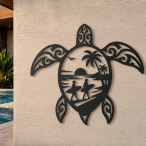 Sea Turtle Tribal Beach Scene